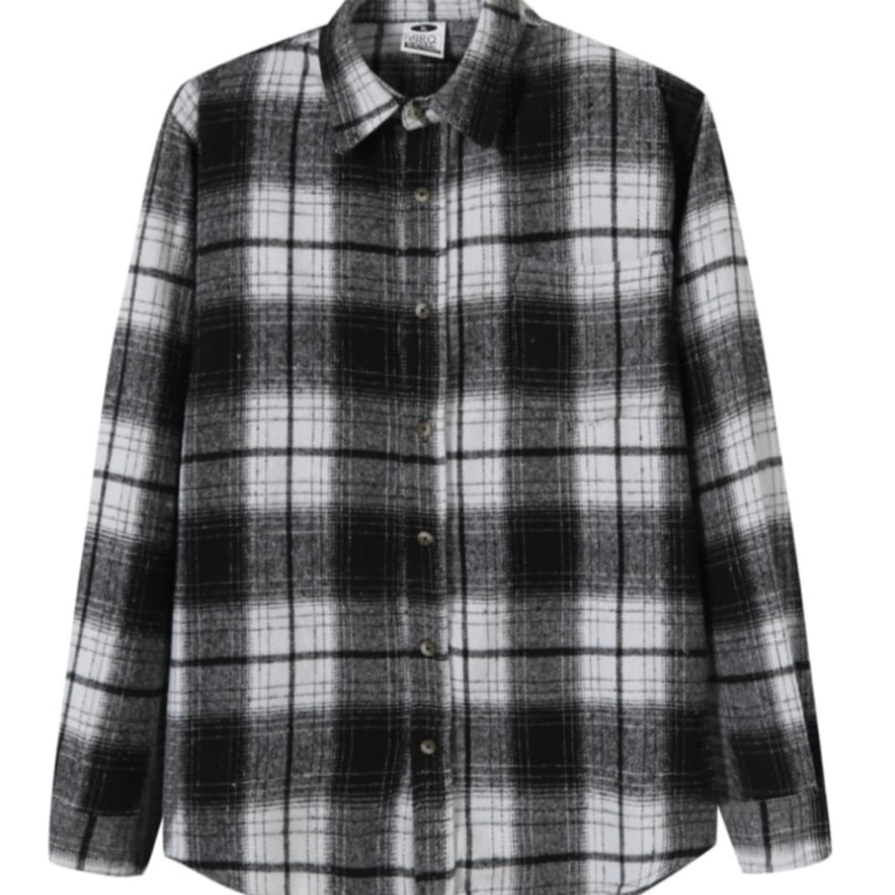 Black and White Checkered Men's Shirt